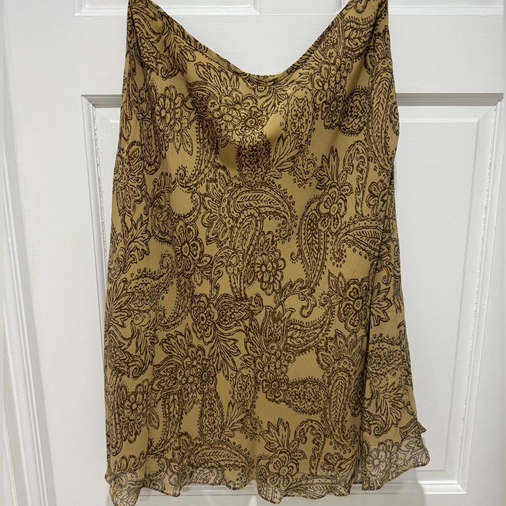 Ralph Lauren Silk Dress with Brown Pattern